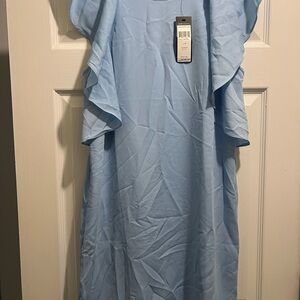 BCBG Maxaria Blue Bell  Ruffle Sleeve Dress